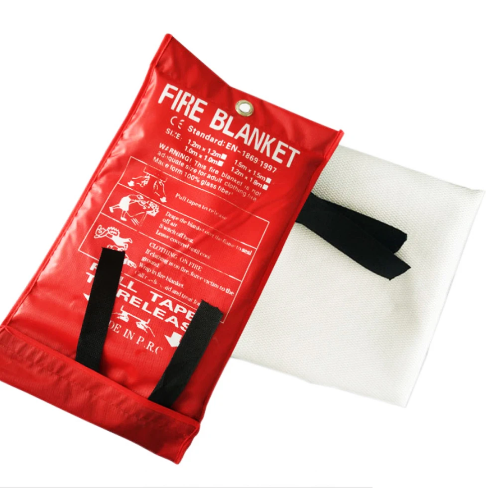1 м х 1 м пожарное одеяло стекловолокно противопожарное средство аварийное Выживание белый огонь укрытие Защитная крышка в случае пожара