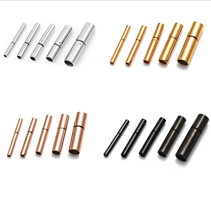 

2pcs/lot Stainless Steel Clasps Gold/Silver/Rose Gold/Gun Black Hooks For Leather Diy Necklaces & Bracelets Jewelry Making F3464