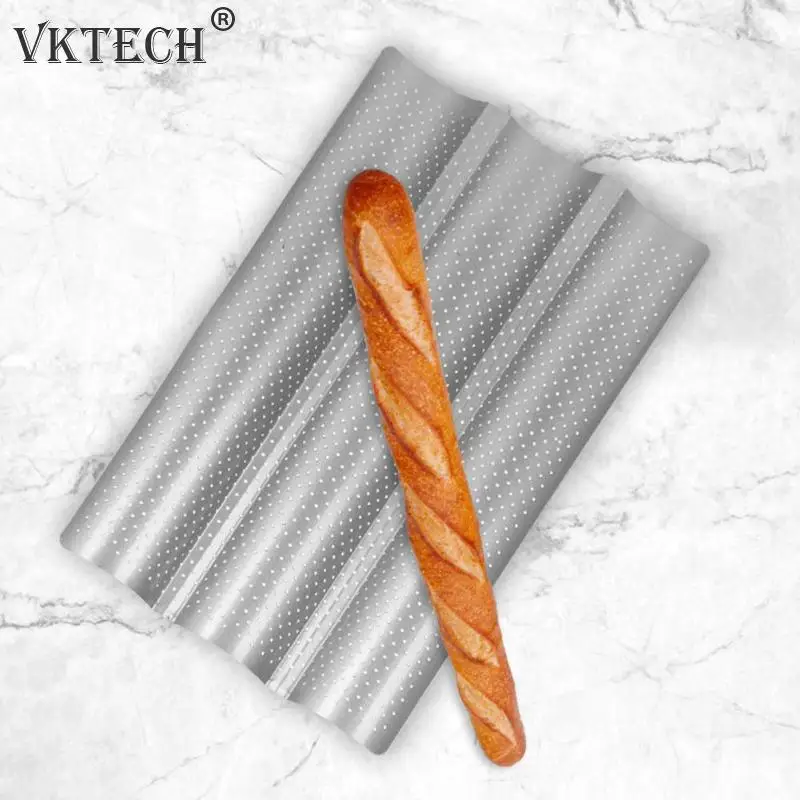 Антипригарная перфорированная сковорода для французского хлеба, багетная палочка, форма для французского хлеба, инструменты для выпечки из нержавеющей стали