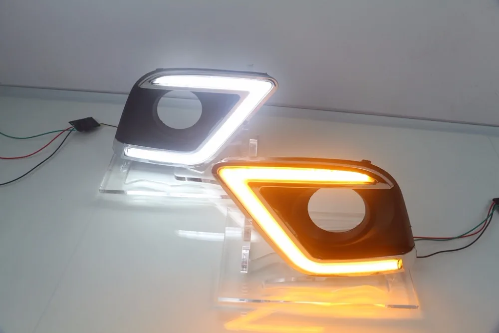 

Qirun led drl daytime running light for Toyota VIGO 2015-2016 with yellow turn signal and wireless control