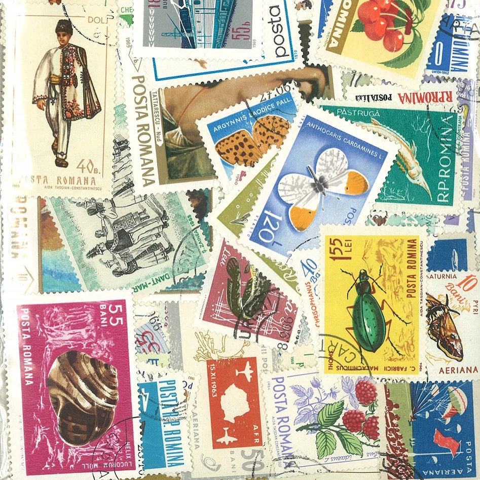 

50Pcs Topic Stamp Romania Stamps All Different NO Repeat Unused Marked Postage Stamps for Collecting