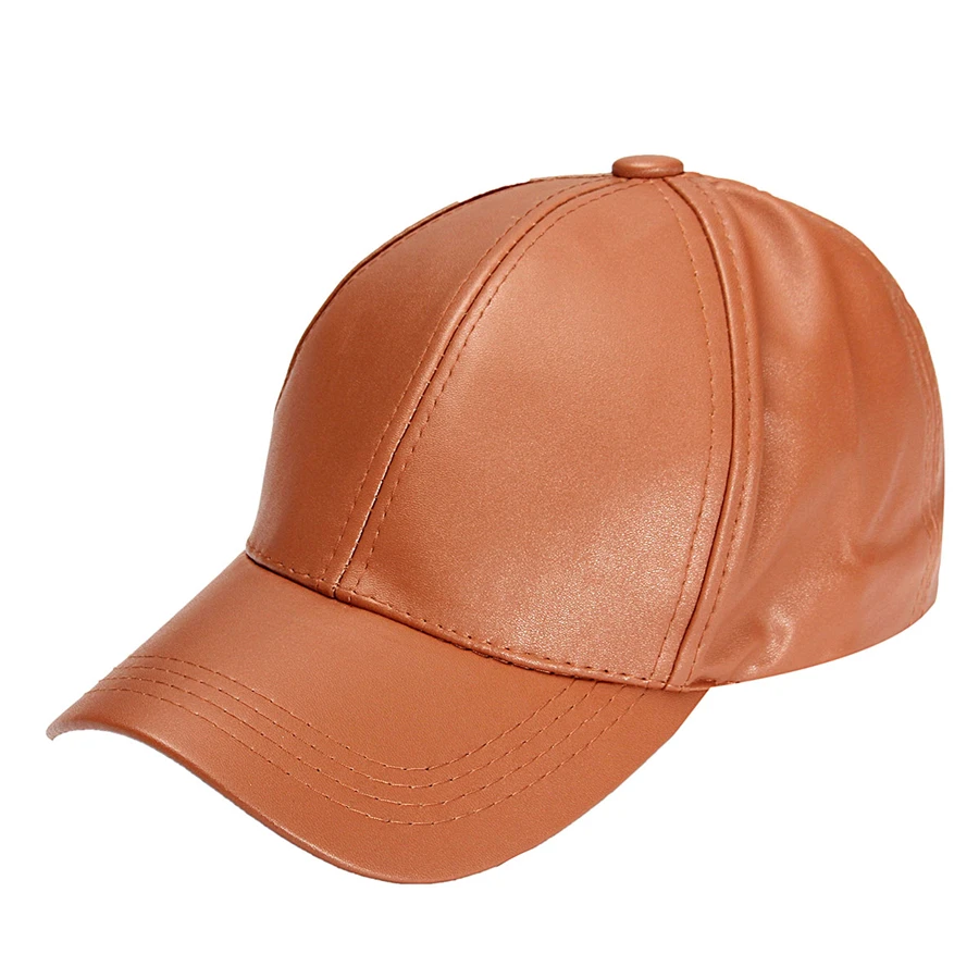 Winter Women Men PU Leather Baseball Cap Unisex Snapback Outdoor