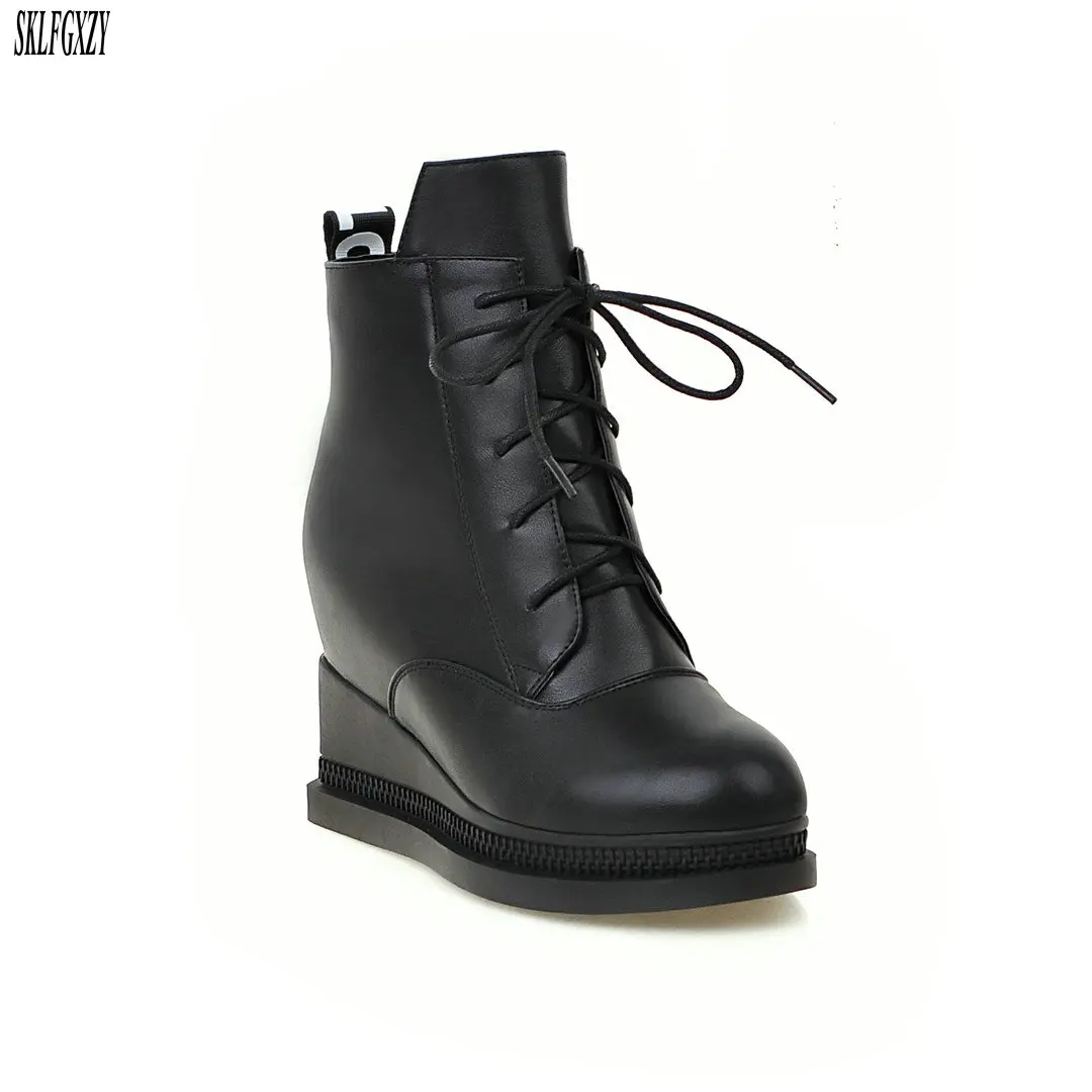 

Hot selling autumn women's boots high-heeled wedges European fashion comfortable women's shoes size 34-43