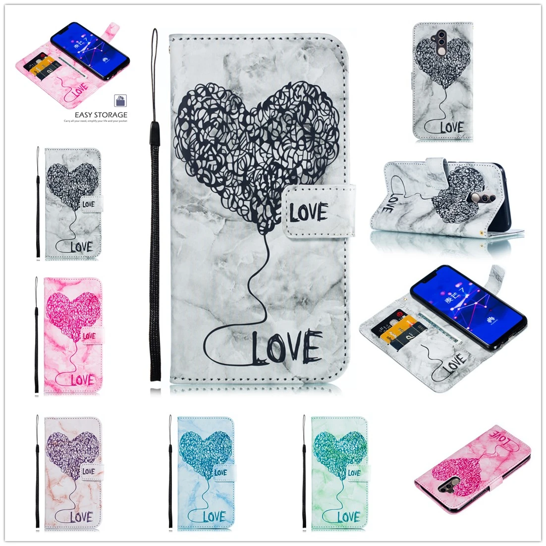 

Cover for Huawei Mate 20 Case P20 Lite Fundas P30 Pro Leather Case Huawai Mate 20 P20 Procover Wallet Fundas 3D Embosser Hoesje