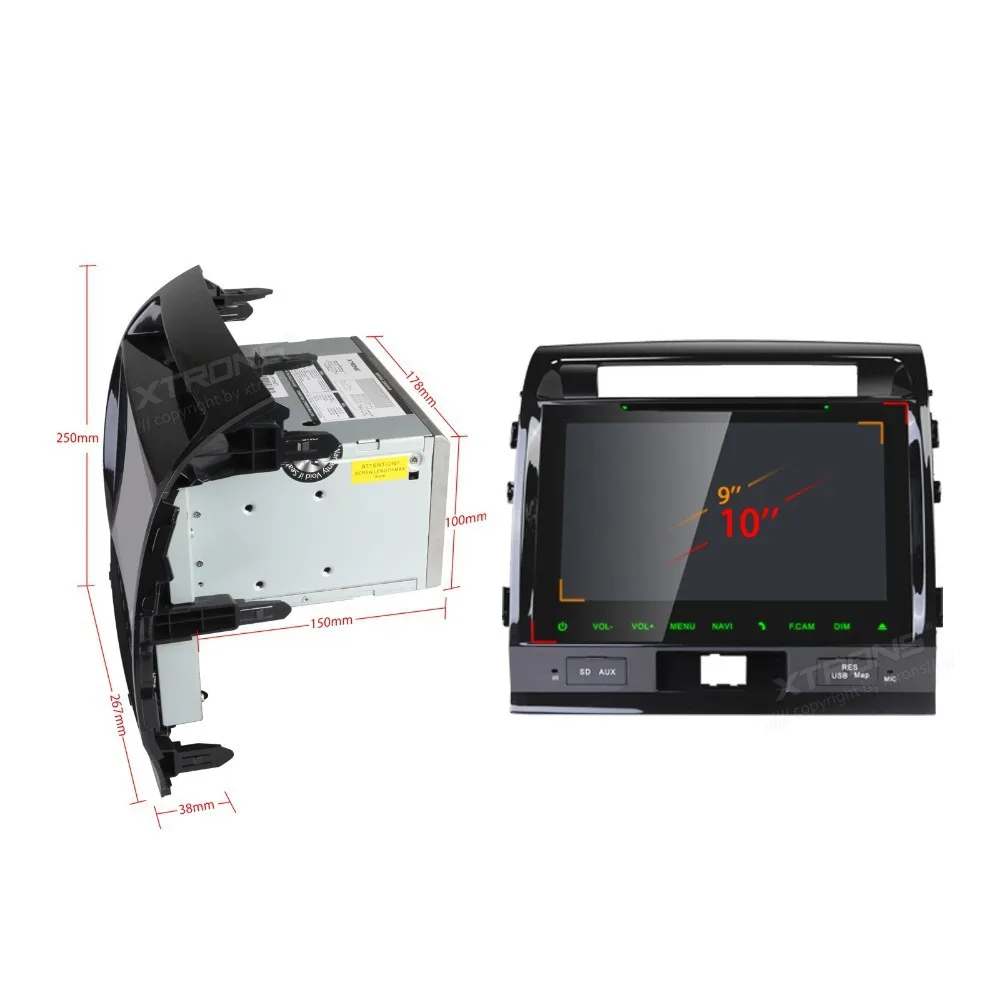 Top 9" HD Digital Capacitive Multi-Touch Screen Car DVD playerfor Toyota Land Cruiser 2008/2009/2010/2011/2012/2013/2014 Dynamic UI 4