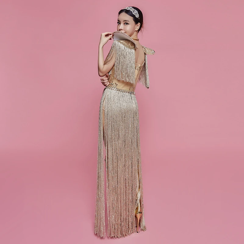 

2019 New Sexy Lady Party Evening Dress Rhinestones Tassel DS Ballroom Costumes Stage Performance DS Singer Dance Outfit Clothes