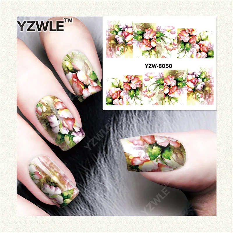 

YZWLE  1 Sheet DIY Designer Water Transfer Nails Art Sticker / Nail Water Decals / Nail Stickers Accessories (YZW-8050)