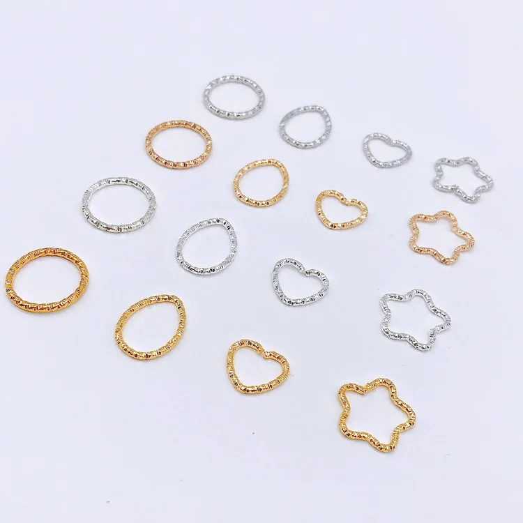 

1000pcs Fashion Metal Round Jump Rings Embossing 4Colors Split Rings For Diy Jewelry Making Accessories
