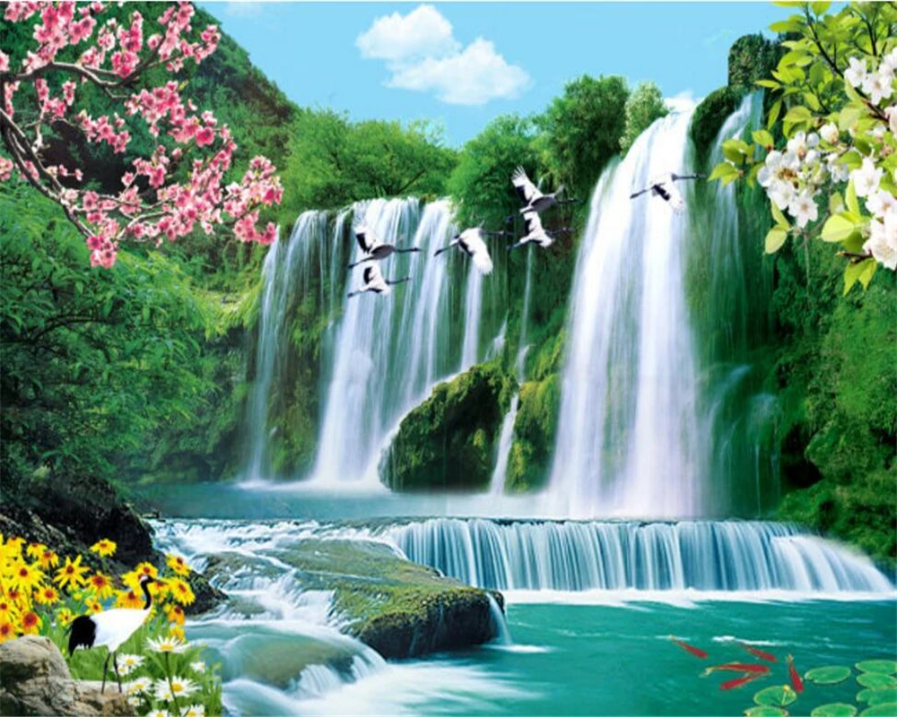 Beibehang 3D wallpaper decorative painting landscape