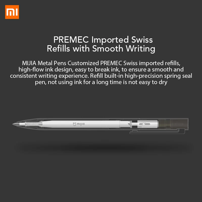 Xiaomi Mijia металлический знак P-E-N PREMEC гладкие легированные ручки Швейцария заправка MiKuni Япония черные чернила 0,5 подписи P-E-N2