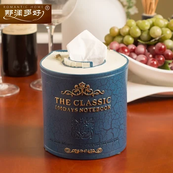 

Fashion Vintage Books Style Resin Box Tissue Pumping Box Paper Towel Tube