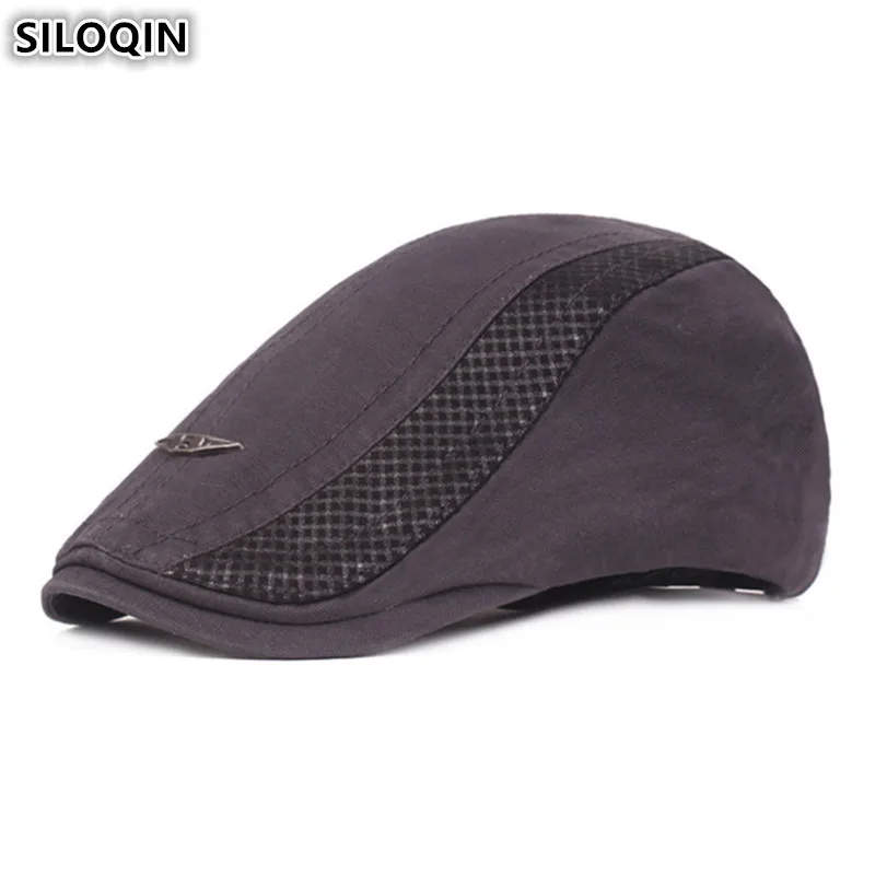 

SILOQIN 2019 New Adult Men's Cotton Berets Sombrero Adjustable Size Simple Personality Hip Hop Cap British Young Men Dad's Hat