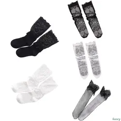 Модные прозрачные кружево сетки повседневное пикантные Ретро блеск печати лодыжки женские носки