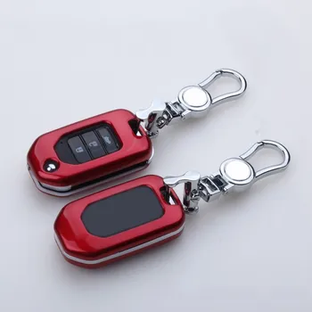 

Paint ABS+alloy car key cover case holder chain shell for smart/folding key For Honda Accord Spirior Civic FIT JADE keychain