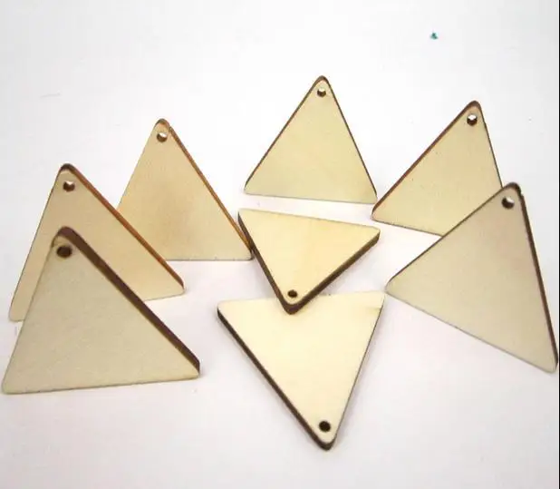 Wholesale Price 150pcs 4cm European DIY Unfinished Wooden Geometric Chips For Gift Home Decoration Christams Decoration