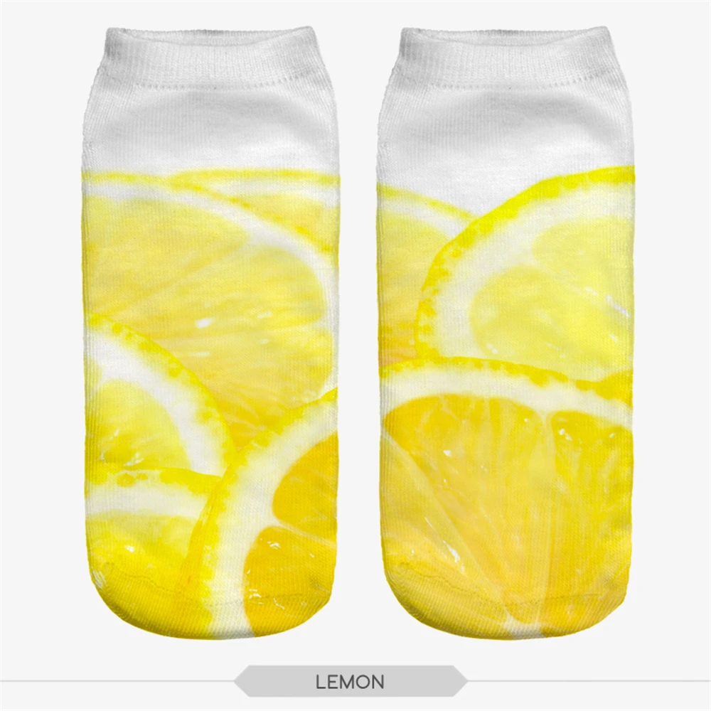 

Hot Sale 3D Printed Women Socks Christmas Kawaii Casual Cute Lemon Leaf Sokken Unisex Cut Ankle Sock Multiple Colors Calcetines