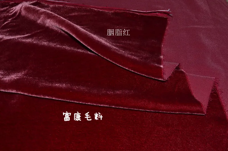 Элитная бархат ткани красный шелк тутового шелкопряда бархатное платье ткань Qipao платье ткань/100*110 см