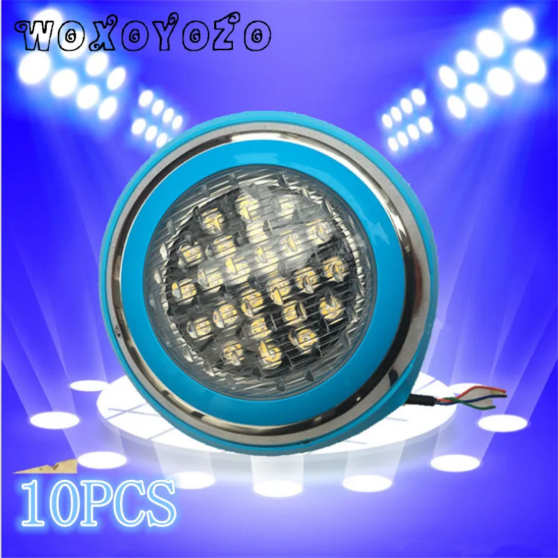 Por DHL RGB bajo el agua al aire libre de la lámpara de iluminación 54 WPond luces led piscina LED control remoto IP68 LED luz piscina AC 12 V