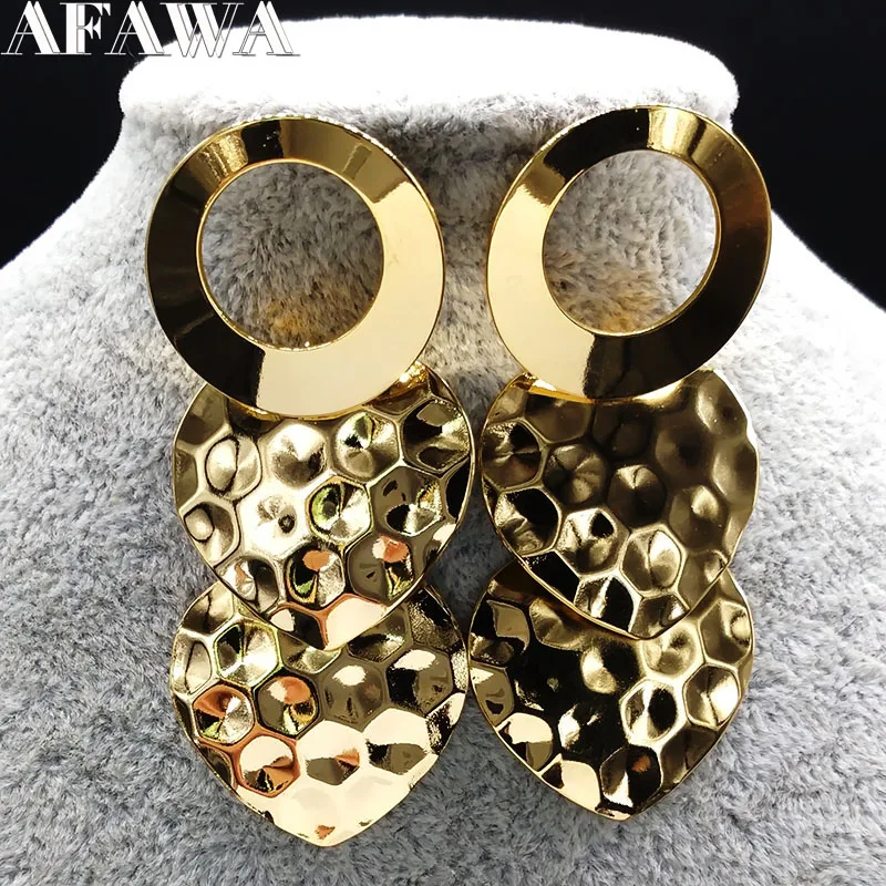 Длинные серьги из нержавеющей стали ювелирные изделия золотистый цвет, много слоев серьги для женщин ювелирные изделия boucles d'oreilles E612549