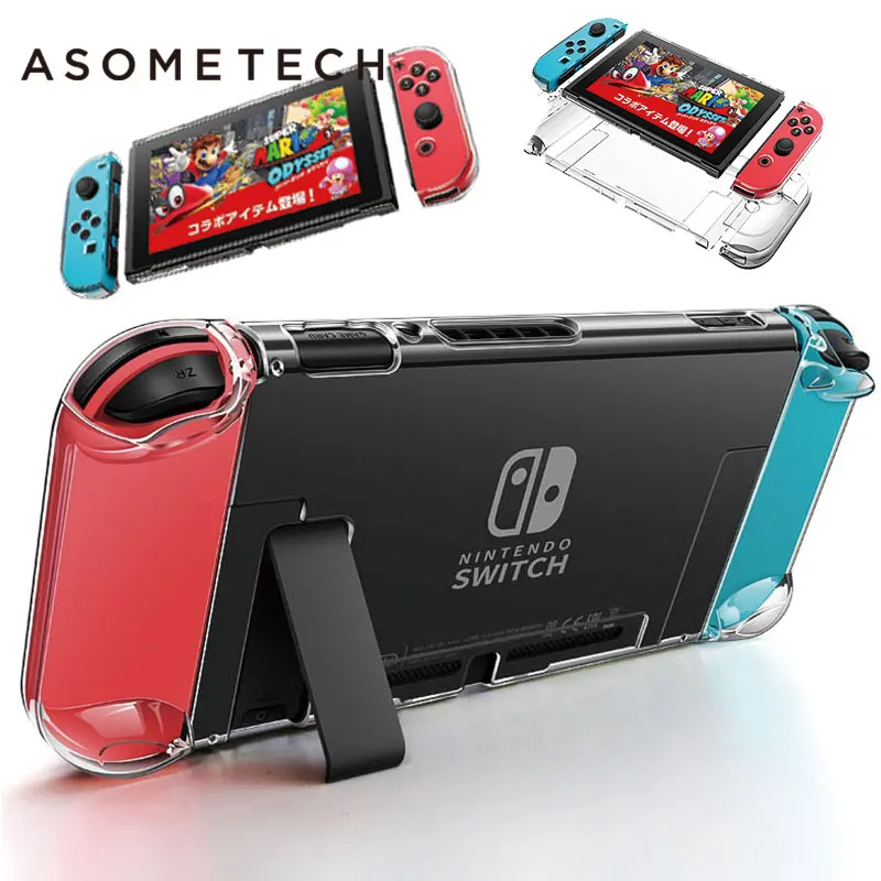 Съемная Кристалл Прозрачный чехол для ПК для Nintendo Switch НС NX Случаях Жесткий прозрачный Назад Чехол Защита ультра тонкая сумка