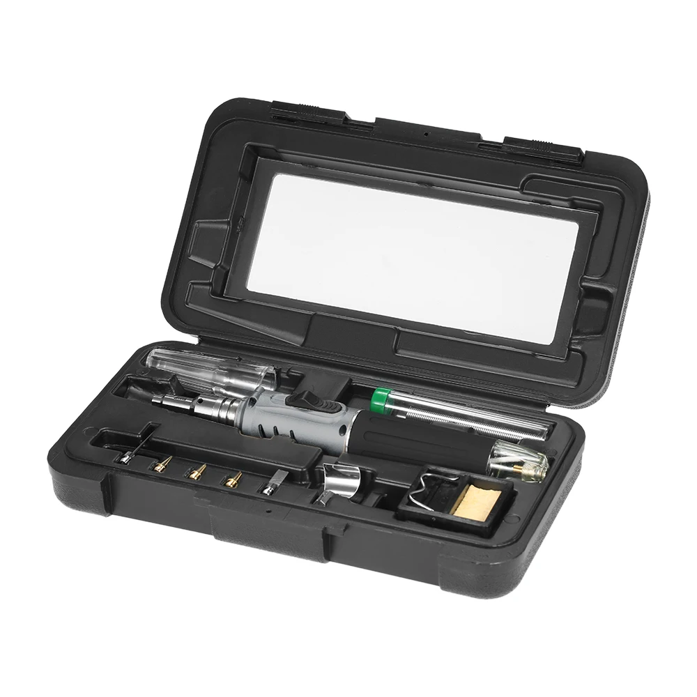 

10 in 1 Professional Pen-style Butane Gas Soldering Iron Set 26ml Welding Kit Torch HS-1115K Soldering Iron Set