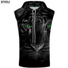 KYKU Тигр топ с капюшоном для мужчин Аниме Толстовка глаз панк рок одежда Бодибилдинг Мышцы Аниме Мужская одежда Повседневная топы новинка