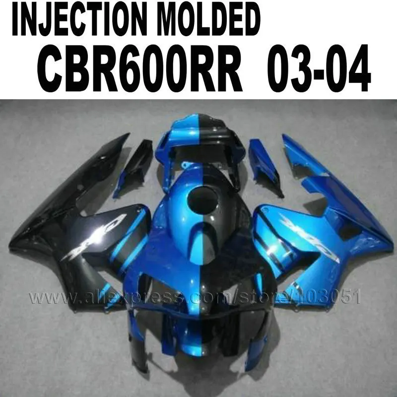 Custom motorbike Injection Molding fairing kits for Honda CBR 600 RR 2003 2004 CBR600RR 03 04 cbr600 dark blue black fairings ki