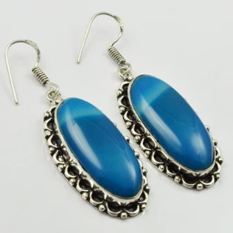 

Botswana Agates, Silver Overlay on Copper Earrings, , 54mm , E1938