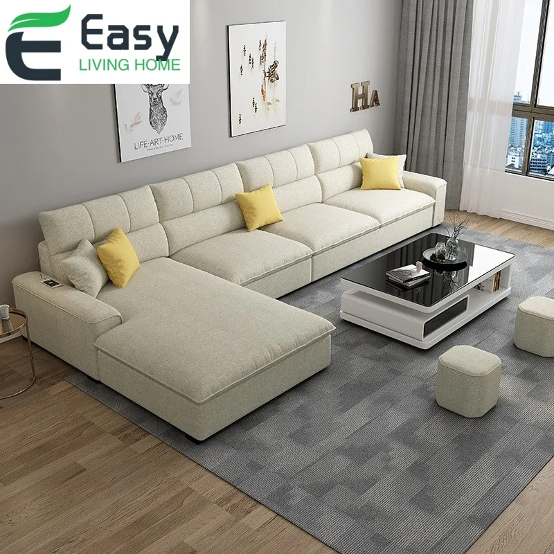 Ткань диван современный простой удобный Северный Европейский стиль моющийся диван раздел для гостиной
