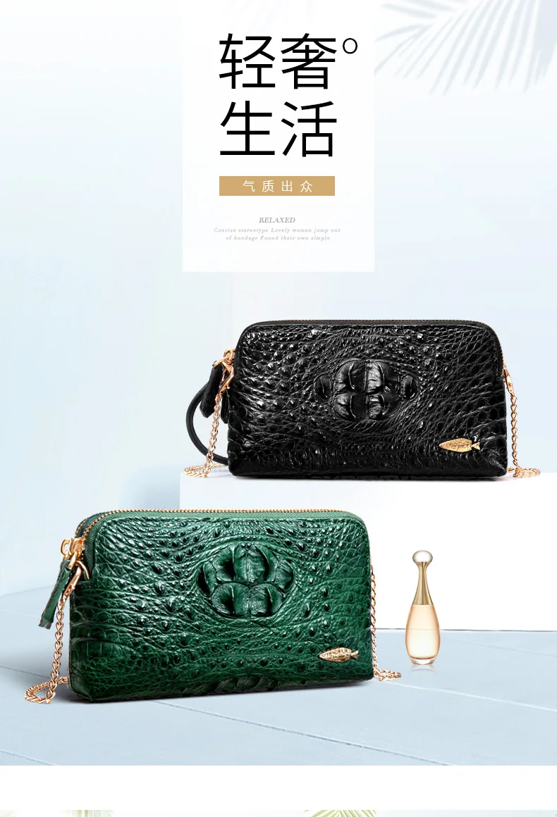 Yuanyu New crocodile carteira de couro estilo
