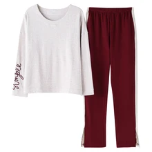 Весенне-осенняя женская пижама с длинными рукавами из хлопка, комплект одежды для сна в полоску, милые женские пижамы для девочек, женская модная домашняя одежда