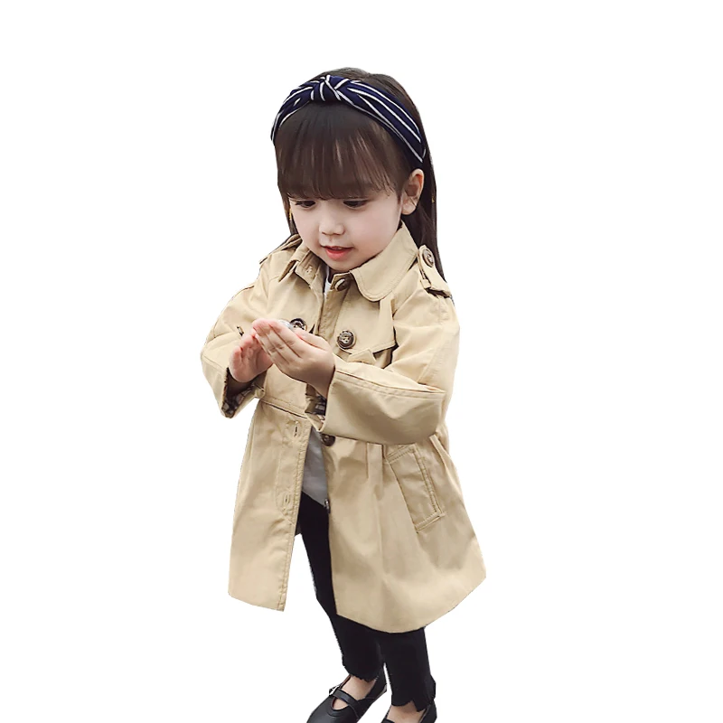 

Vintage Girl Spring Jacket Bow Tie Trench Outwear Coat Atumn Shine Princess clothing Top for girl bobo choses