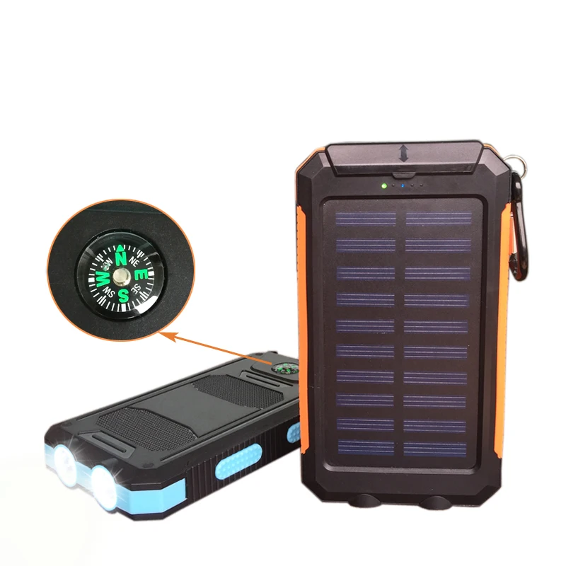imágenes para 10000 mAh Banco de Potencia Dual USB Cargador Rápido de Batería Solar Solar Brújula Viajes Sol Solar Cargador para Xiaomi Powerbank Externa imágenes para 10000 mAh Banco de Potencia Dual USB Cargador Rápido de Batería Solar Solar Brújula Viajes Sol Solar Cargador para Xiaomi Powerbank Externa