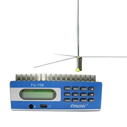 

Contonmade Fmuser FU-15B transmitter fm radio station and GP200 1/2 Wave FM Radio antenna A KIT PC control