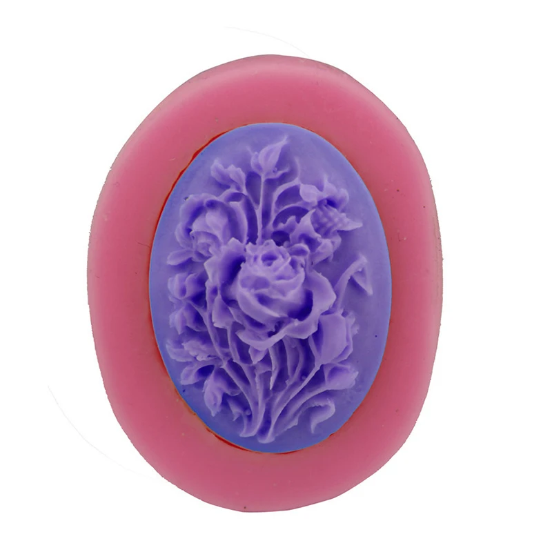 Oval Flower Shape Silicone Soap Mold Candy Chocolate Diy Cake Decorating Fondant Molds Kitchen Baking Mould | Дом и сад