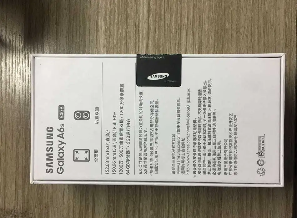 Samsung Galaxy A6s SM-G6200, 6 ГБ ОЗУ, 64 ГБ/128 Гб ПЗУ, LTE мобильный телефон, 6,0 дюймов, Восьмиядерный процессор Snapdragon 660, двойная задняя камера, Android