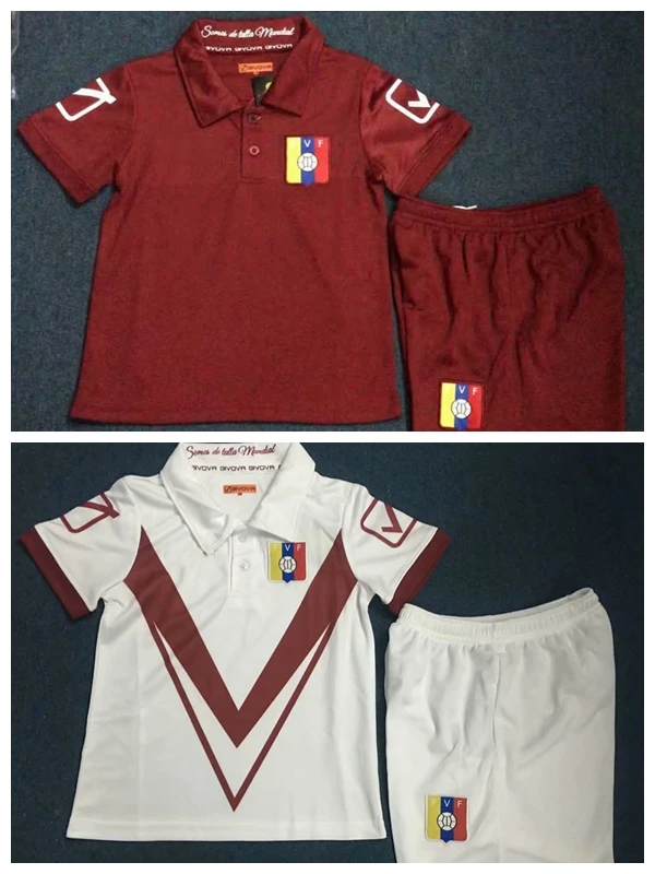

2019 Children Sets Venezuela uniforms boys and girls sports kids shirts+shorts training suits blank custom set