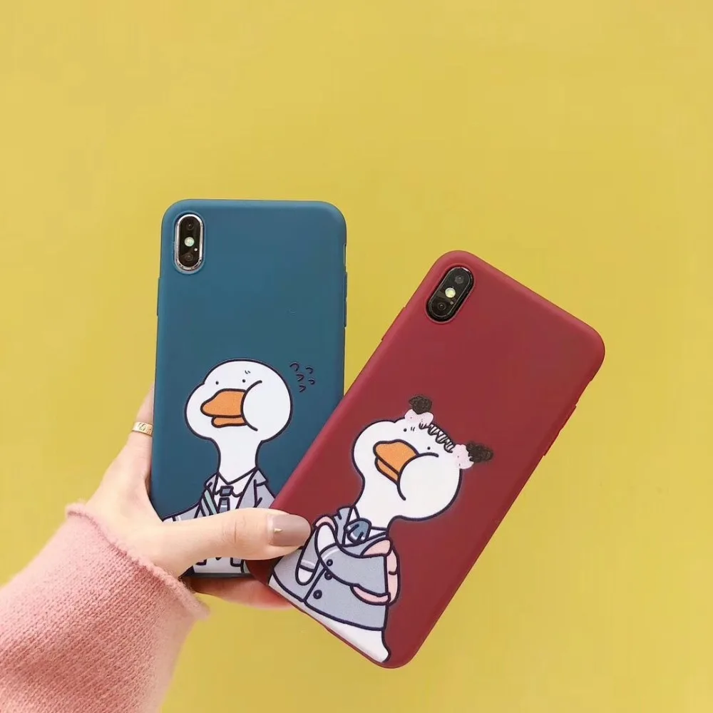 Hazy beauty For iphone 7 Case Cartoon Ducks Pattern Phone Silicone Cases iPhone X XS XR Max 6S 8 plus Back Cover |