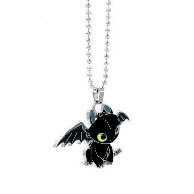How to Train Your Dragon Toothless Night Fury Metal Necklace Pendant Toys With Blister Card How to Train Your Dragon Toothless Night Fury Metal Necklace Pendant Toys With Blister Card