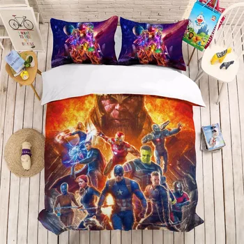 

MUSOLEI 3D Pint Bedding Set Marvel's The Avengers Soft Bed Duvet Cover Set Twin/Full Queen Size