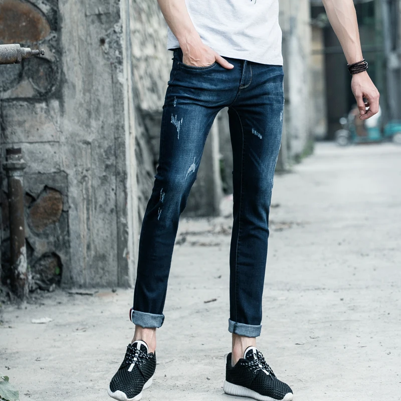 Men Jeans Design Biker Strech Casual Jean For Hight Quality Cotton Male Long Trousers 32 33 34 36 38 | Мужская одежда