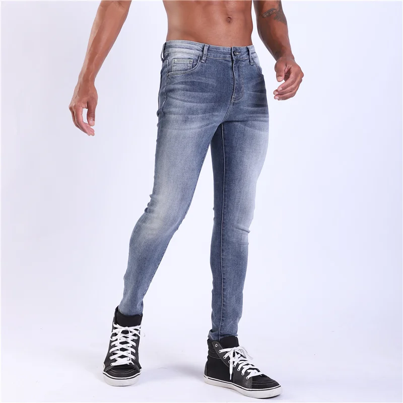 Одиночные дорожные супероблегающие джинсы для мужчин, новинка, мужские темно-синие джинсы, уличная одежда, Стрейчевые джинсовые штаны, облегающие, высшее качество, Брендовые мужские