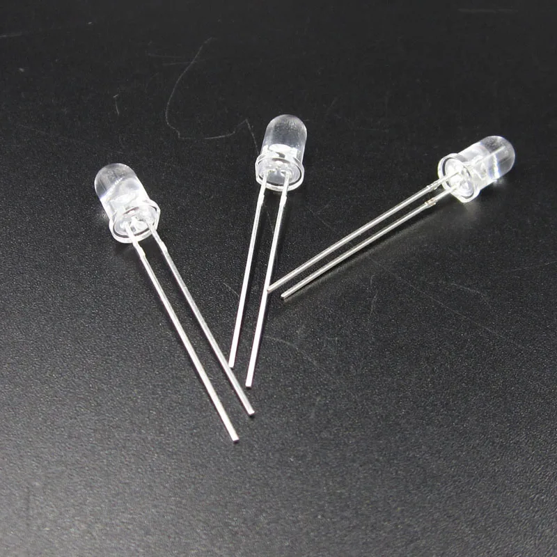 2pcs Through Hole 5mm UV led diode light beads 365nm Round headlights