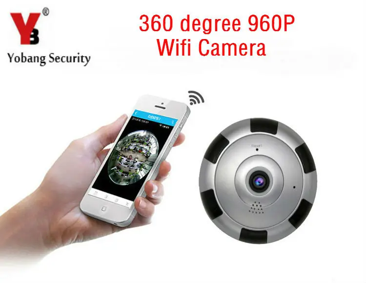 

YobangSecurity 360 Degree 960P WiFi Wireless IP Camera Mini Baby Pet Monitor Home Security Surveillance Camera System TF card