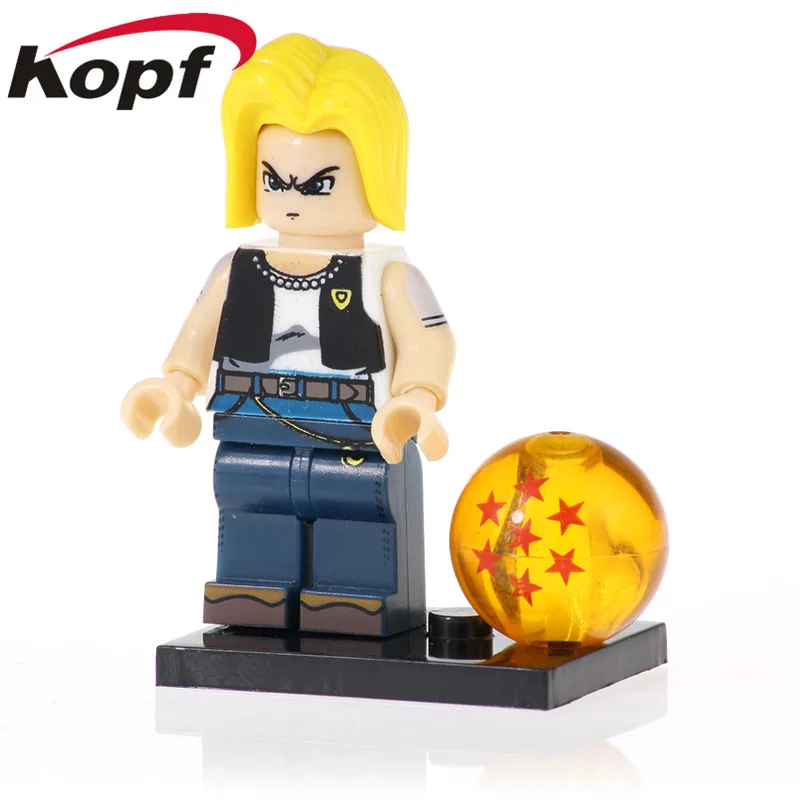 

PG1464 Single Sale Series Dragon Ball Black WuKong Model Android 18 Bricks Trunks Action Building Blocks For Children Gift Toys