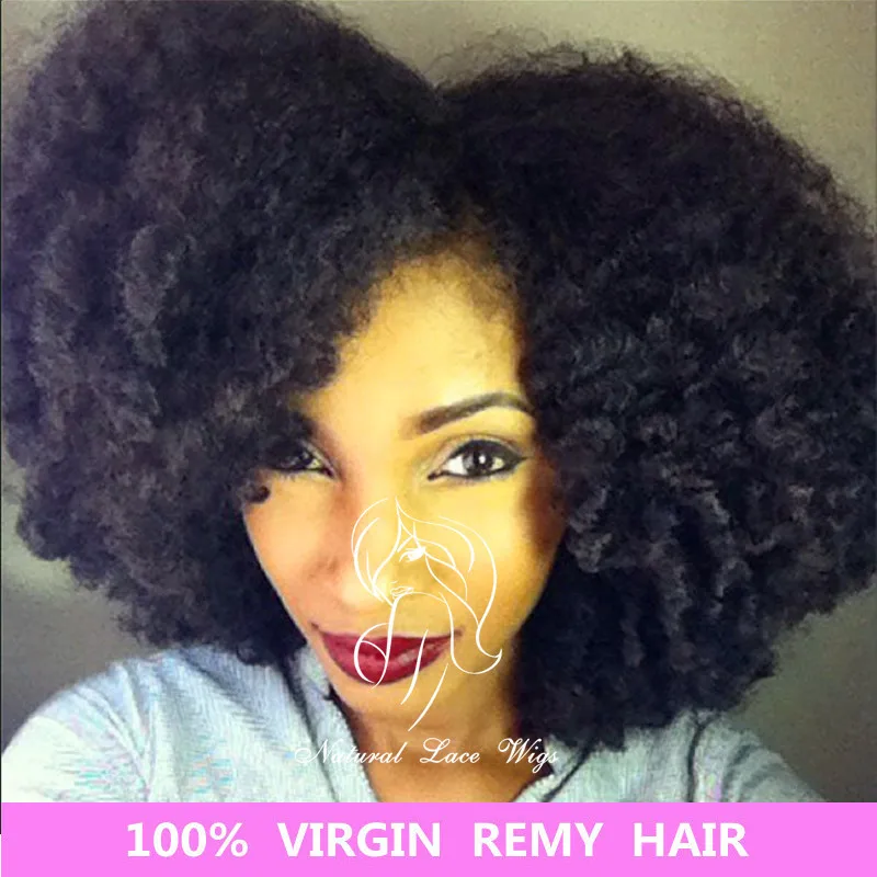 Brazilian virgin human hair wigs virgin kinky full lace
