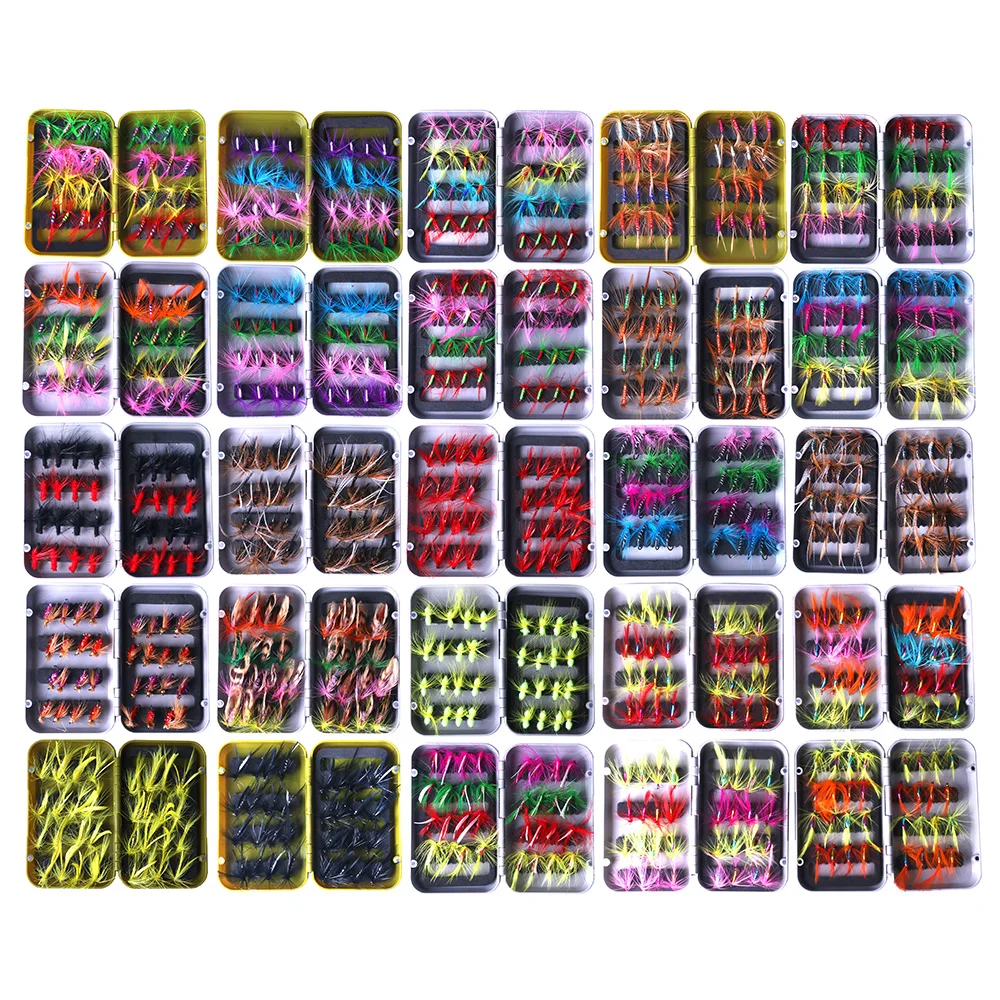 

HENGJIA 32pcs Fishing Lures Kit Fly Fishing Hook Fly Fishing Flies Feather Bait Lures Nymph Dry and Wet Flies Fishing Tackle