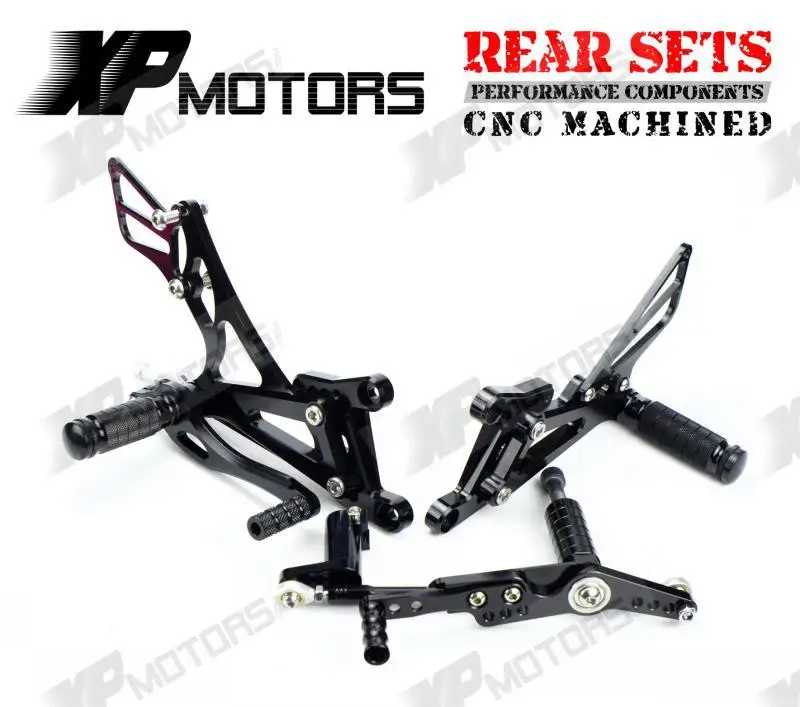 

CNC Race Foot pegs Adjustable Rearset Footrest Rear Sets For Yamaha YZF-R1 2007 2008 Black