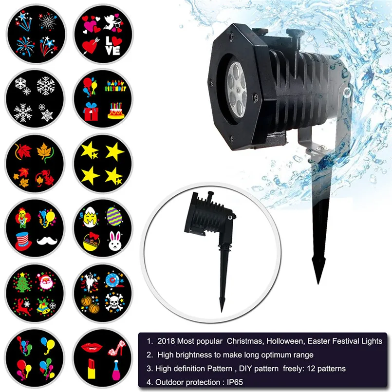 Garland Lights Outdoor Projector Snowflake Projector Christmas Halloween Projection Stage Light Luces De Navidad 35DC30