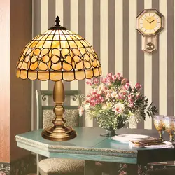 Европейский Стиль Тиффани Средиземноморский стиль натуральный корпус настольная лампа столовая Бар спальня прикроватная лампа